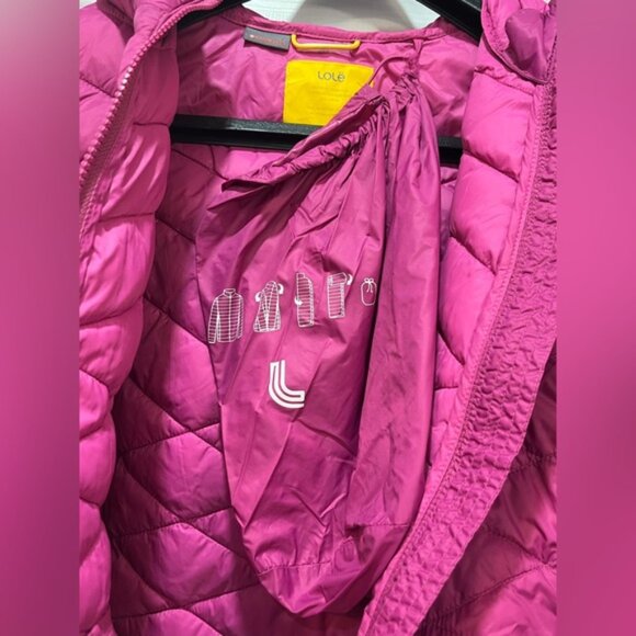 Lole Girls Magenta Lightweight Down Jacket Warm Hooded Puffer Coat Large Size - Picture 8 of 8